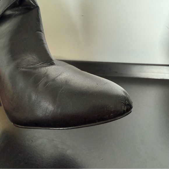 Ralph Lauren black leather Laurie pointed toe high heel ankle boots - size 10 - Picture 6 of 7